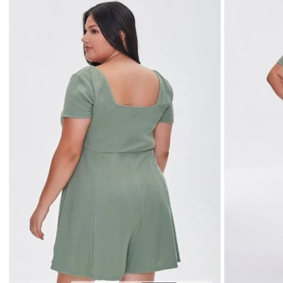 Forever 21+ Plus Size Square Neck Romper - Picture 7 of 8